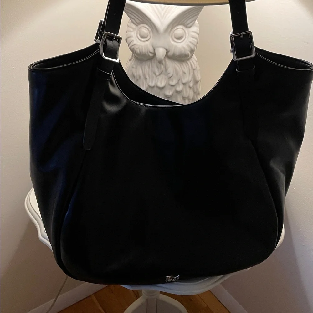 Rebecca Minkoff Black Faux Leather Ryder Tote Bag - Picture 3 of 10